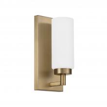Capital 651711AD - 1-Light Cylindrical Sconce in Aged Brass with Faux Alabaster Glass